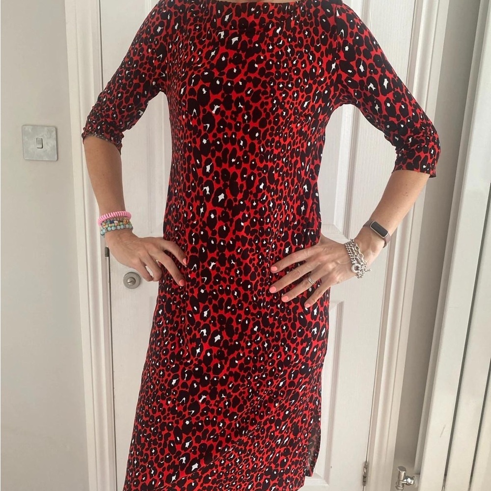 Next Red and Black Sequin Sheath Dress